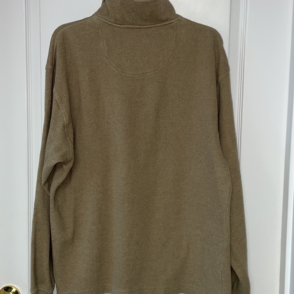 Mens tan or camel color large long sleeve 1/4 zip pullover. - Picture 11 of 11